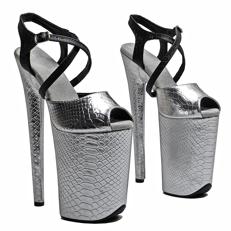 

Leecabe 23CM/9inches Suede Upper Fashion Trend Sexy High Heels Platform Ankle Strap Sandals Pole Dance Shoes
