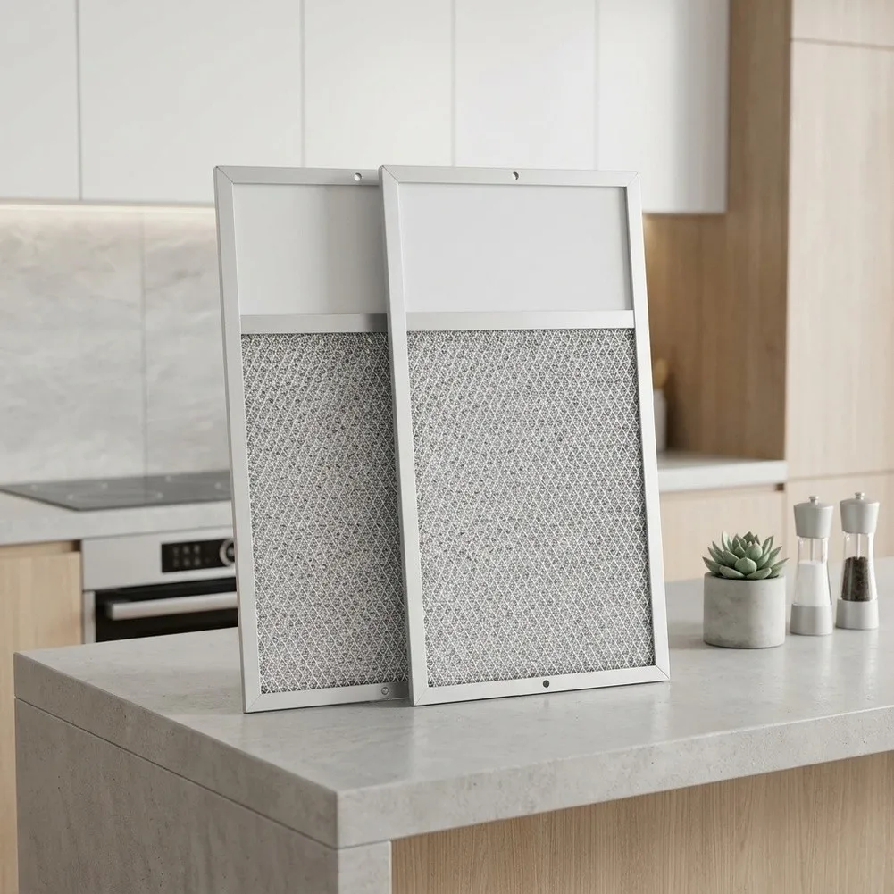 Long Lasting Kitchen Filter Aluminum Mesh Filter 14*7.62inch Range Hood Filter Tool-free Installation For Daily Meal Preparation