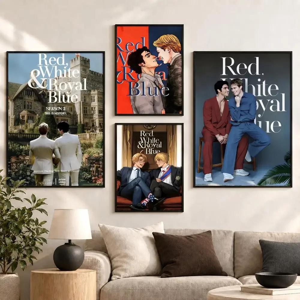 Red, White & Royal Blue Royal Romance Comedy Film Art Poster Aesthetic Art Print for Bedroom & Living Room Decor, Unframed