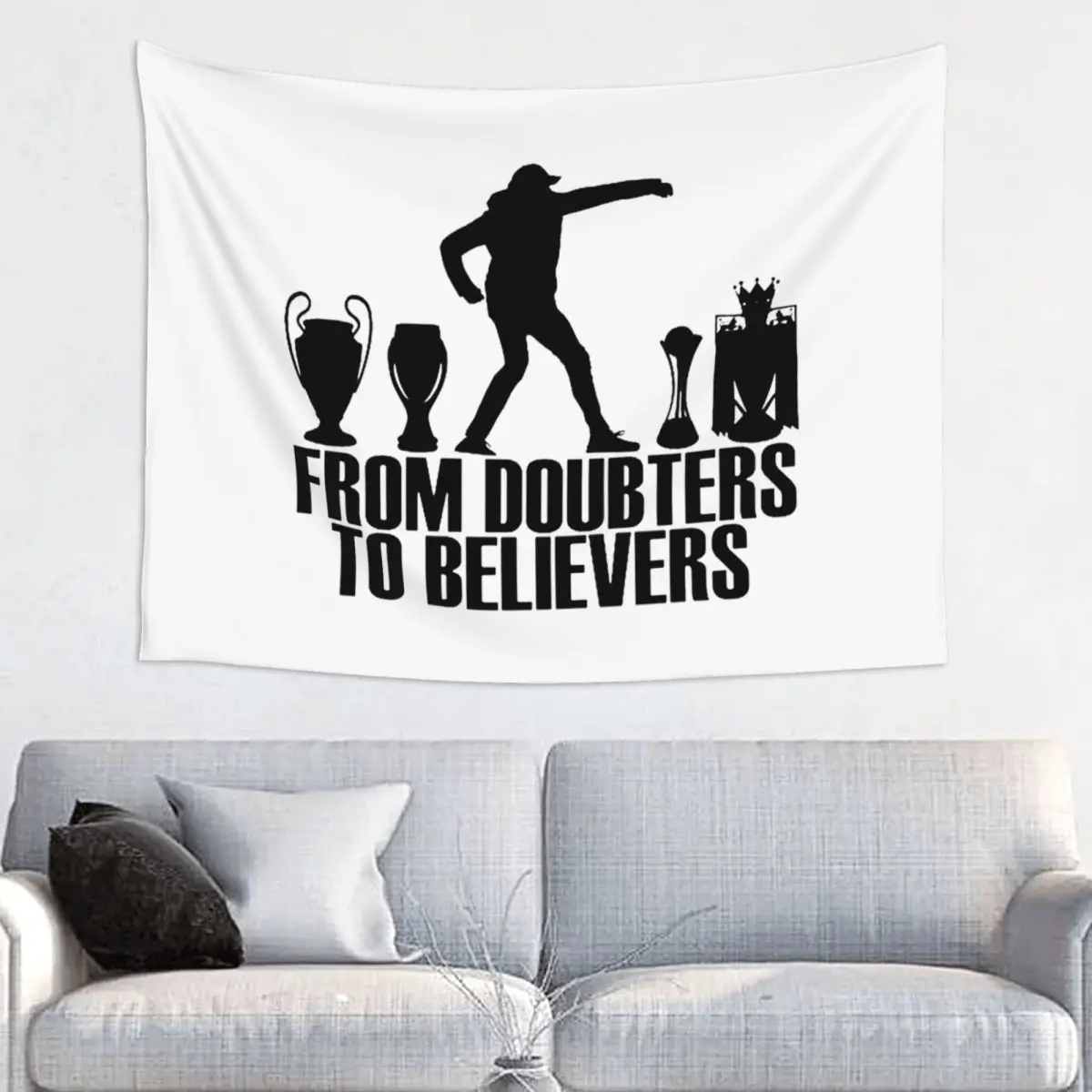 Jurgen Klopp From Doubters To Believers Tapestry Hippie Fabric Wall Hanging Wall Decor Background Cloth Mandala Tapestries