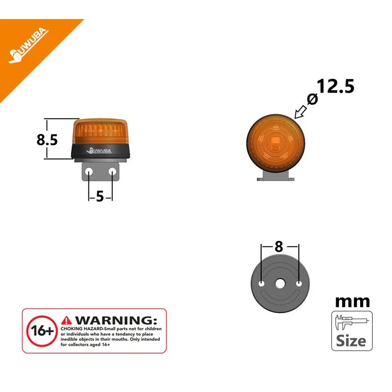 1:14 스케일 1 쌍 LED 노란색 회전 조명 스포트라이트 Tamiya RC 트럭 SCANIA 770S 6x4 56368 56371 56379 자동차