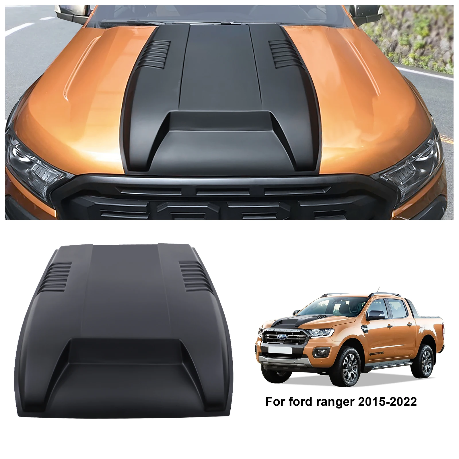 

Front Bonnet Scoop Hood Cover For Ford Ranger Wildtrak 2015-2022 XLT XLS XL Body Kit Car Accessories