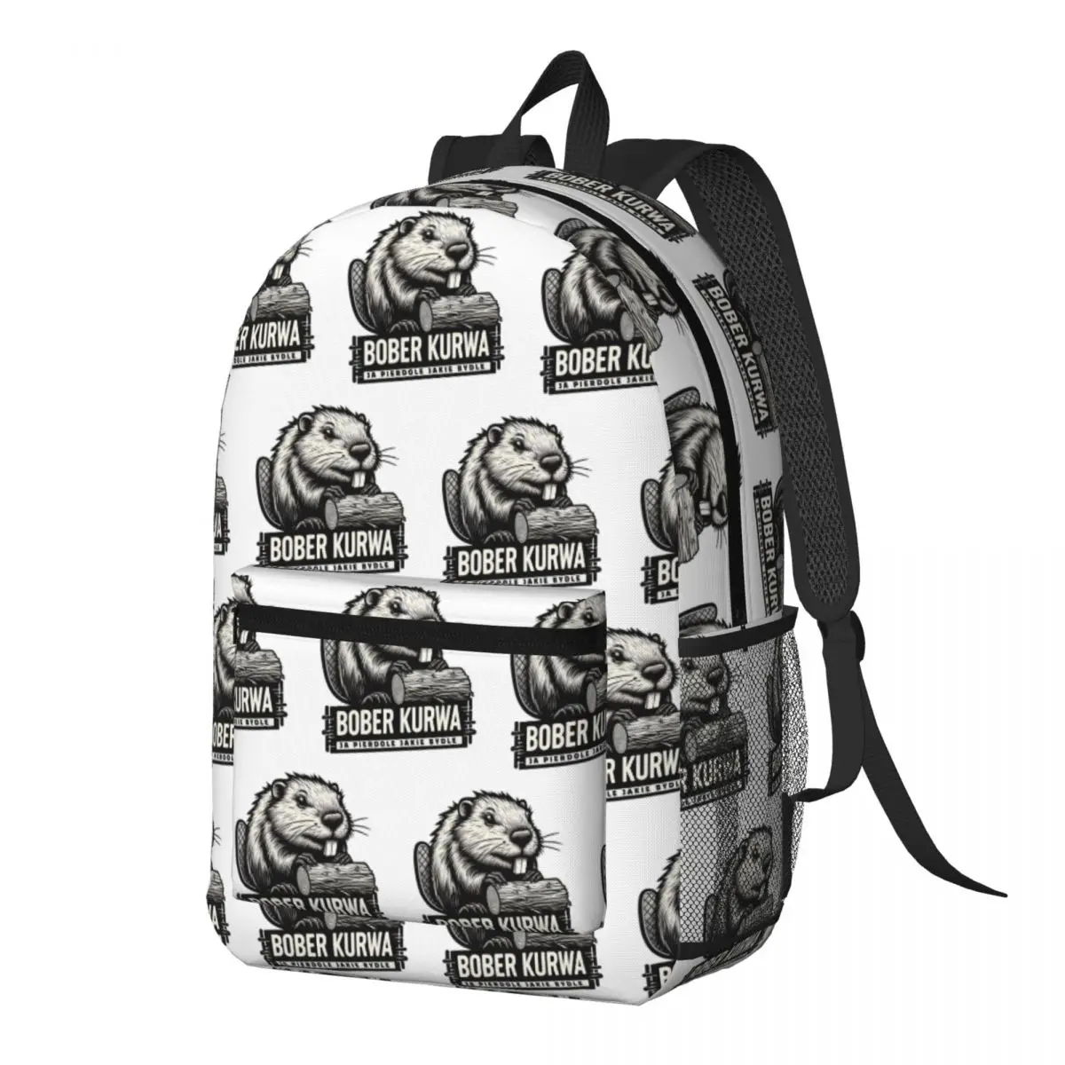 

Poland Beaver Bober Polish Bobr Kurwa Backpack Daypack Large Capacity Boys Girls BookBag School Bag Shoulder Bags for Men Women
