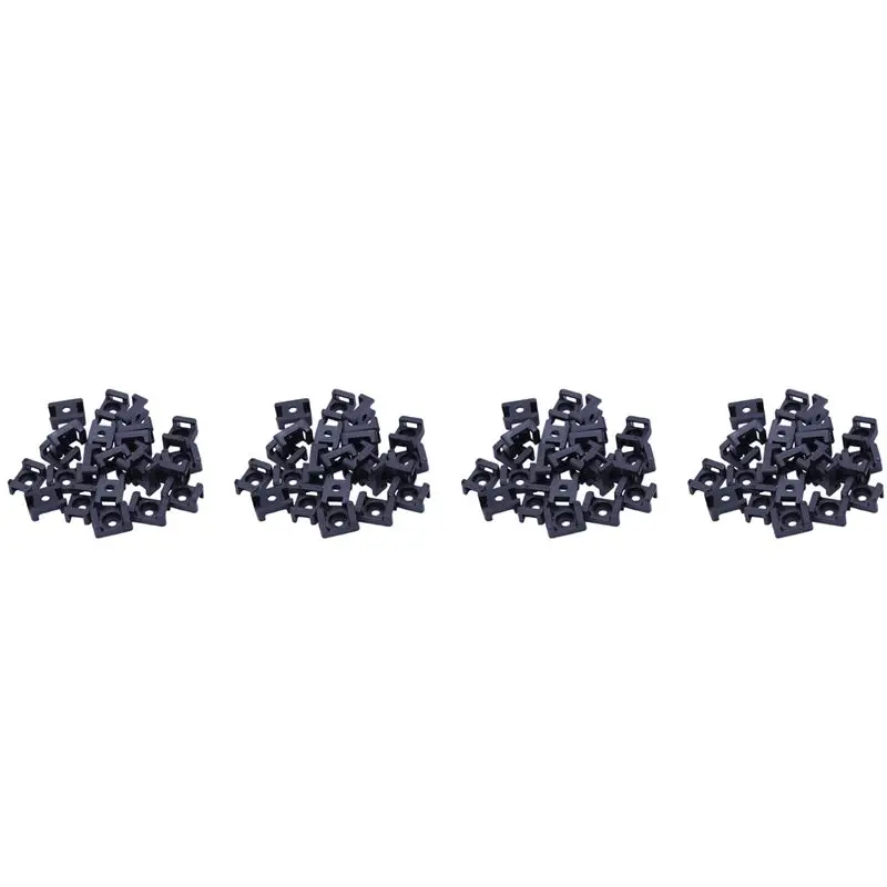 ABWR-Screw Bracket Mount Saddles Bases Cable Tie Bracket 23Mmx16mm 120 Units Black