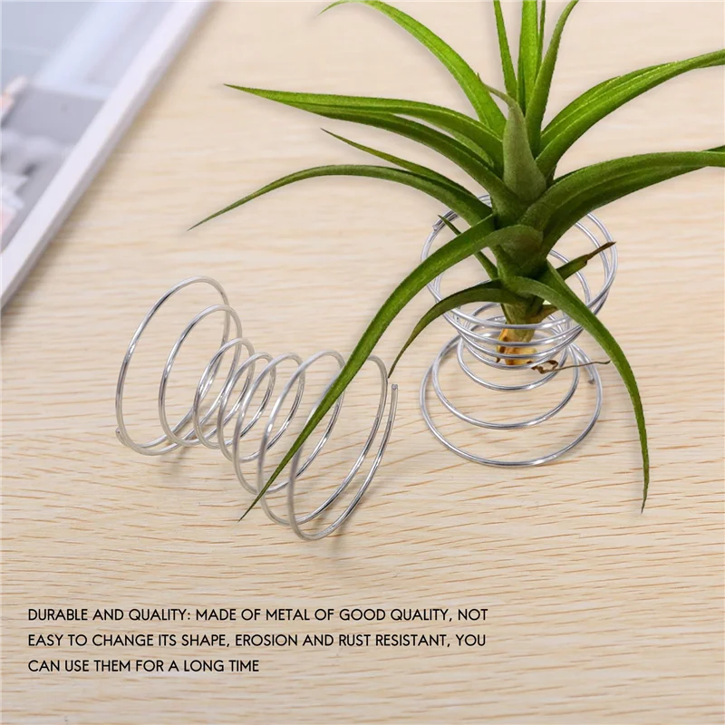 6 Pieces Air Plant Stand Airplant Container Tillandsia Holder Stainless Steel Plant Display Racks Air Pineapple Base