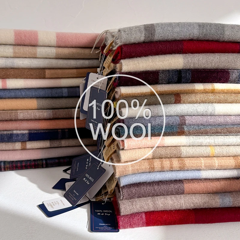 100% الصوف الشتاء وشاح للنساء طويل دافئ أوشحة كشميرية الحجاب الصلبة سيدة شال التفاف الإناث الباشمينا باندانا الأوشحة الرأس