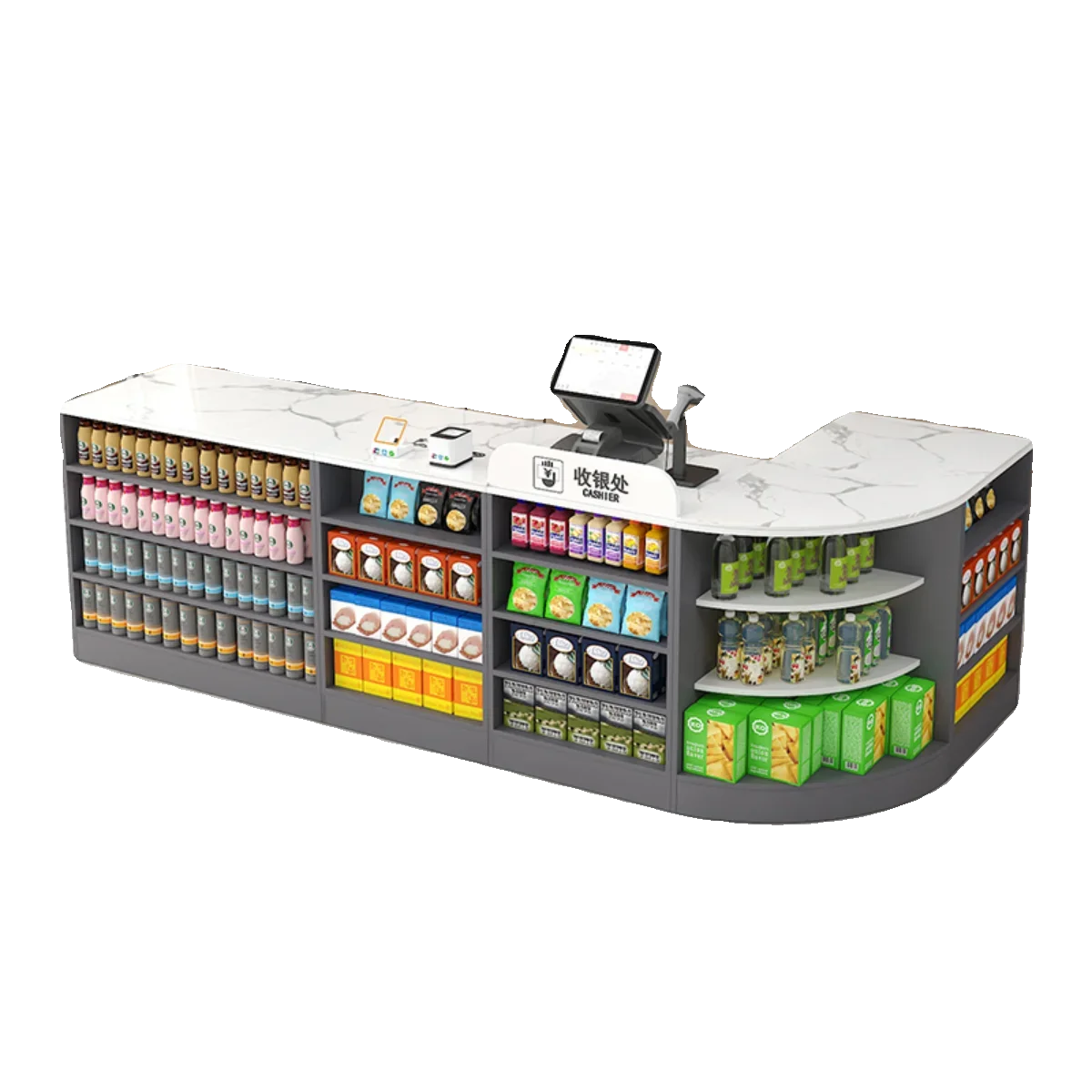 

AAConvenience Store Supermarket Slate Cashier Counter Simple Modern Corner Bar Counter Tobacco And Wine Cabinet Combination