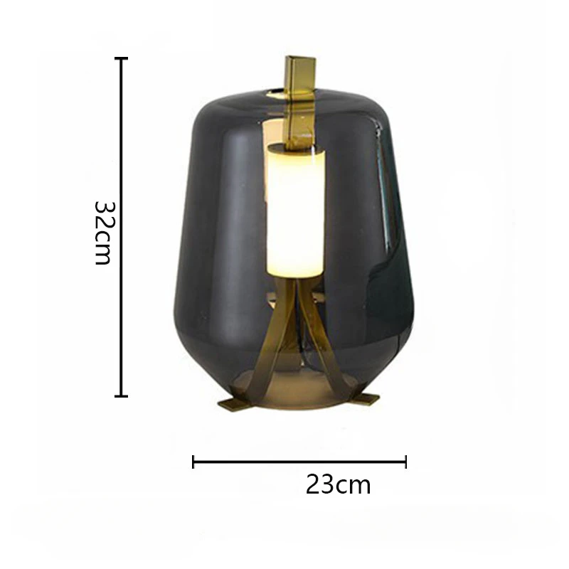 Postmodern and Popular Creative Glass Desk Lamp, Decoração da sala, Quarto Modelo, Design de luxo, Abajur