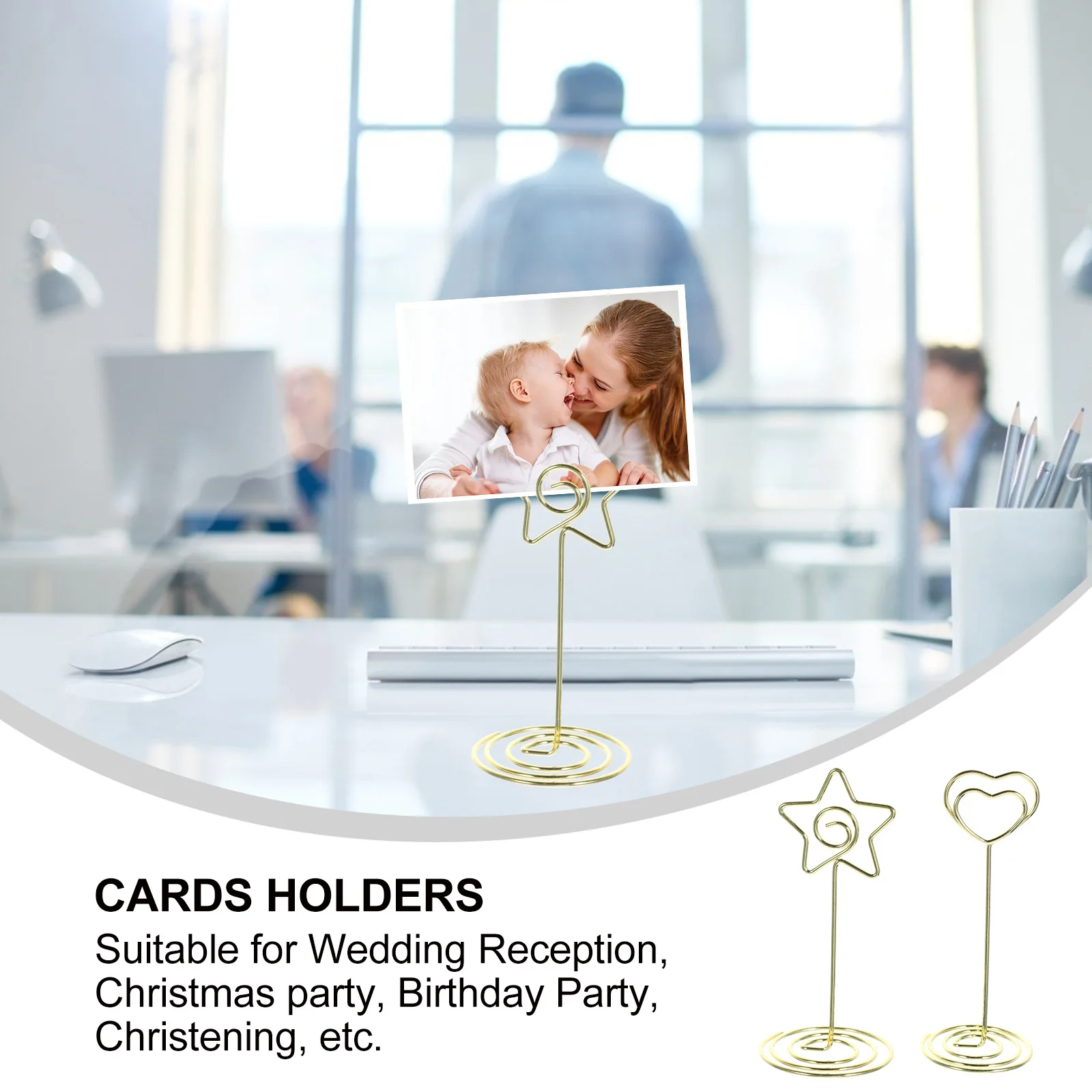 

6pcs Table Number Wedding Place Card Holders Photo Display Stands Memo Clips For Office Restaurant Decor Card Holders