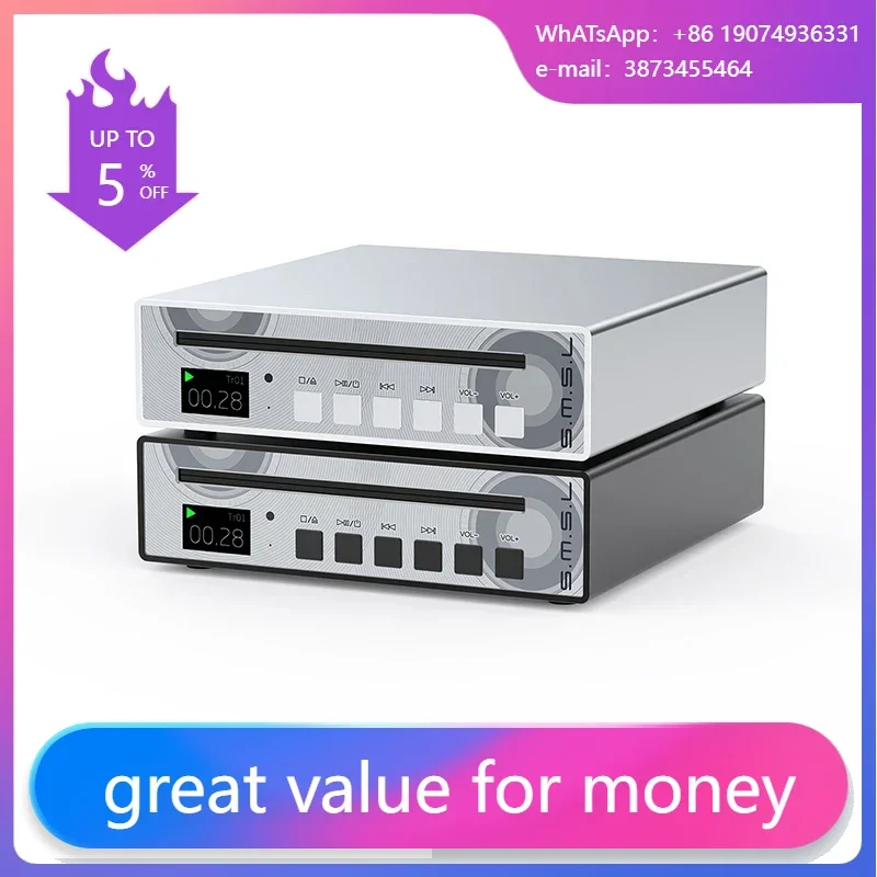 

SMSL PL100 Hi-res Audio CD Player Portable CS43131 Support Optical Coaxial 32Ω/60mW 3.5mm Headphone Output With Remote Control