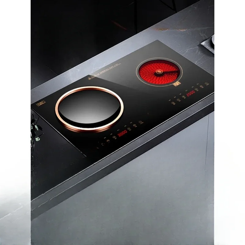 Induction cooker double stove embedded electric ceramic concave double-head stove 3500W high-power electric cooker