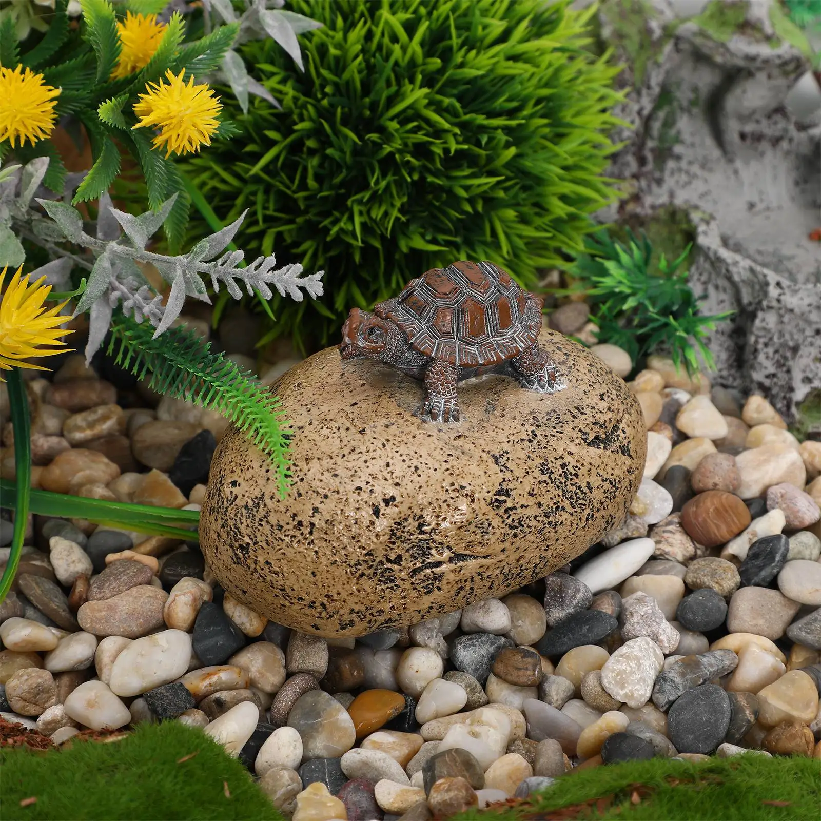 Resin Hidden Storage Realistic Rock Turtle Design Garden Key Storage Garden Decor Hider Fake