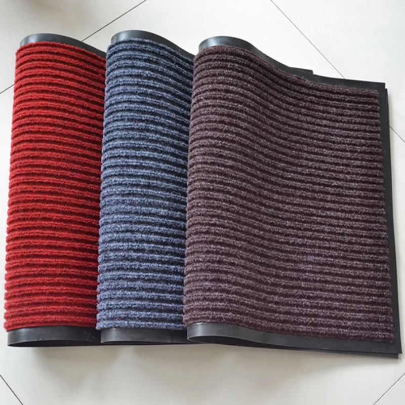 pvc Modern Home Decor Anti-Mold Carpet Door Rubbing Earth Pad Double Stripe Entrance Mat Durable Anti-Skid Dust Environmental