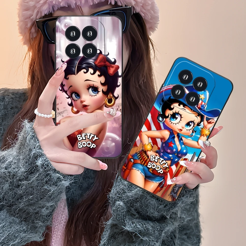 Color Painting B-Bettys Mobile Cell Phone Case for Xiaomi 14 13 12 11 10 9 T Ultra Lite Pro S SE X 5G Black Phone Cover Shell