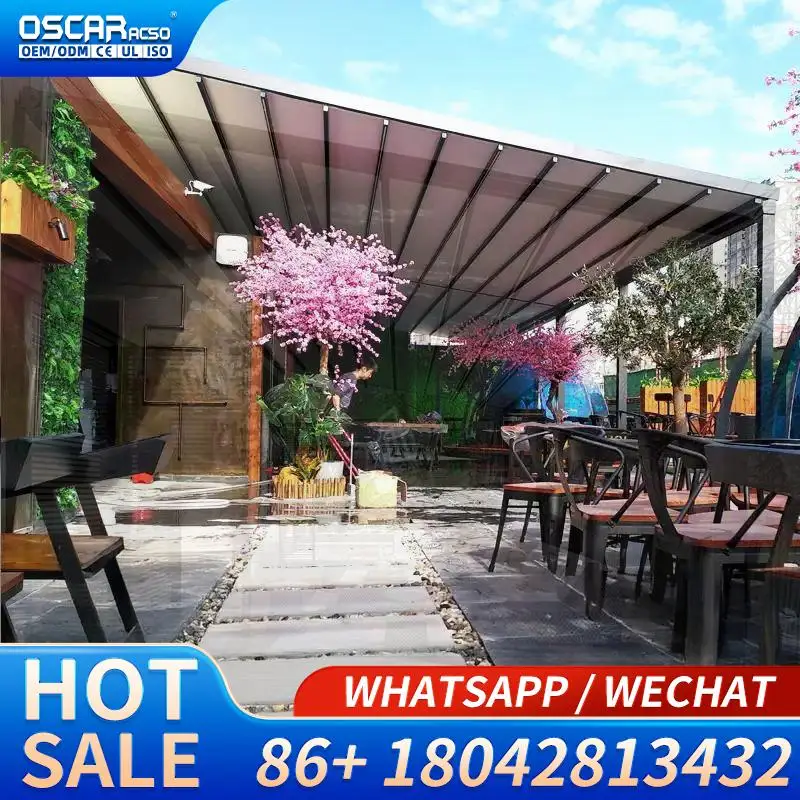 Waterproof Retractable Canopy Awning For Deck Patio Garden Outdoor Use Retractable Canopy Pergola