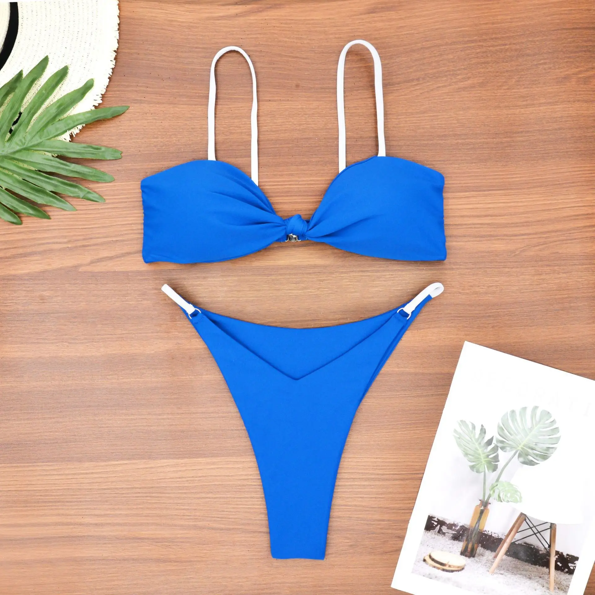 

New Sexy Royal Blue Thong Bikinis Two Pieces Swimsuit Women Swimwear Beach Wear Bathing Suits Brazilian Micro Bikini Set 2025