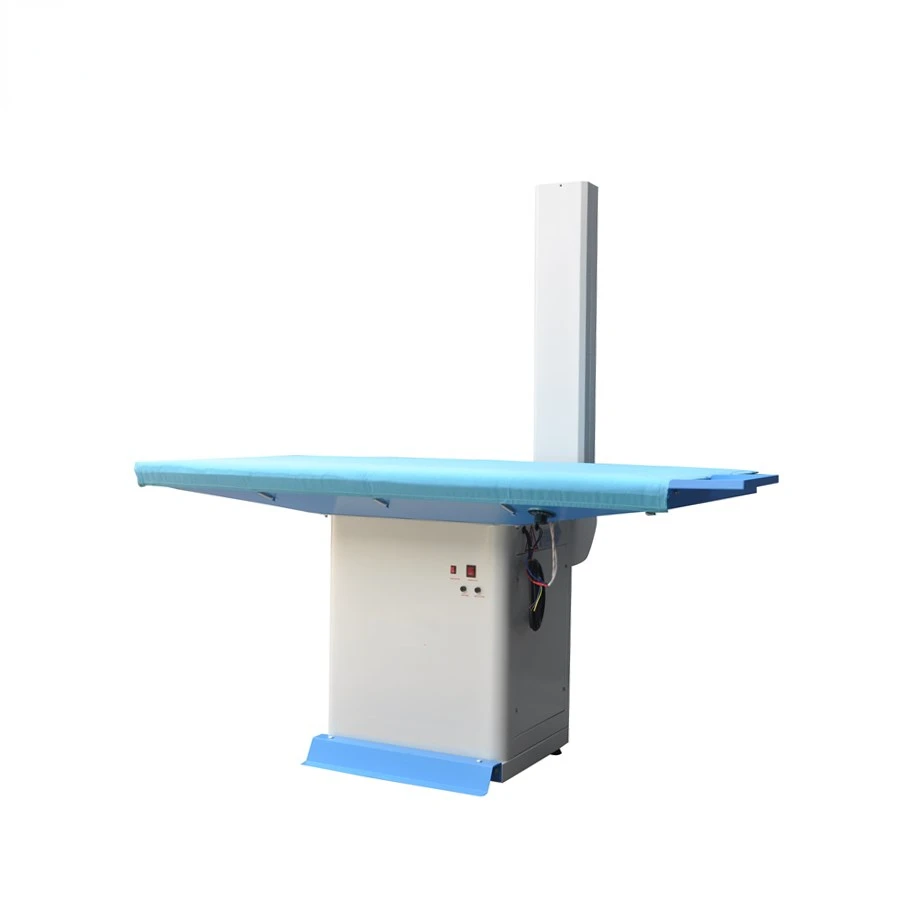 Industrial vacuum ironing table with swing arm