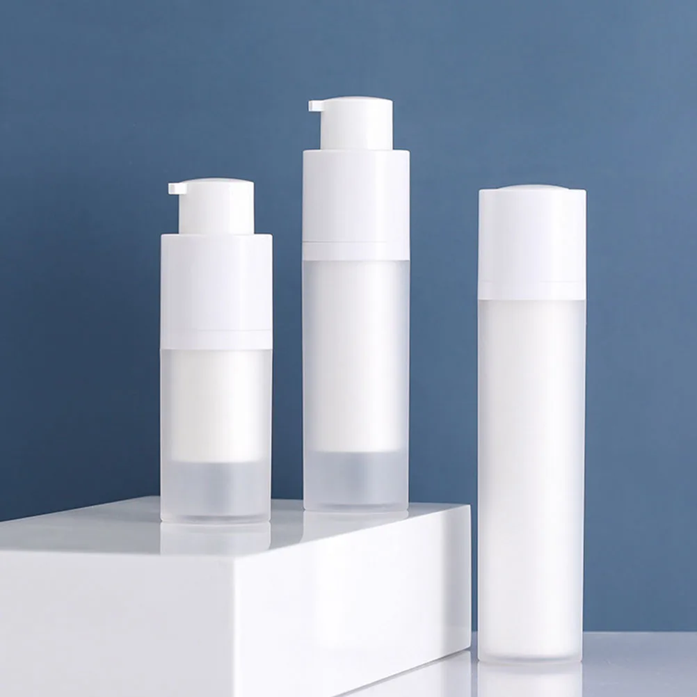 2Pcs 30ml Plastic Airless Pump Bottles Refillable Lotion Serum Dispensers Travel Portable Leakproof Storage