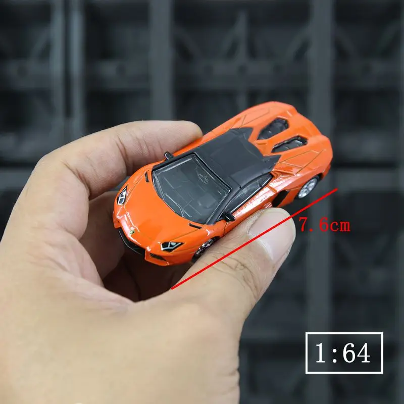 1: 64 simulação Lamborghini Aventador LP700-4, modelo estático, carro de presente colecionável de metal