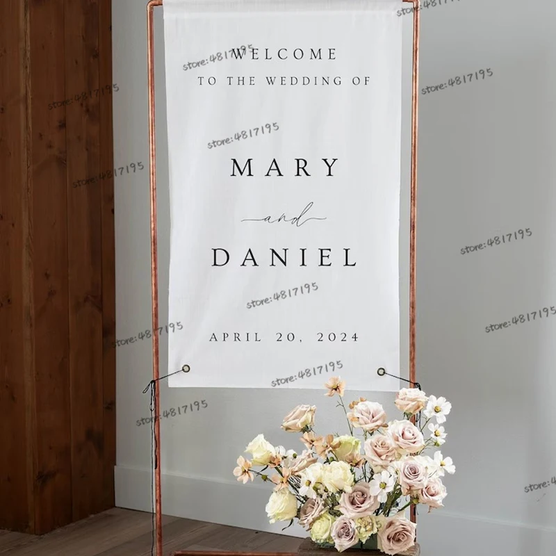 Kunden spezifische Namen und Daten unterzeichnen Dusch zeremonie Braut willkommen zur Hochzeit von Aufklebern personal isierte Party hochzeits dekor