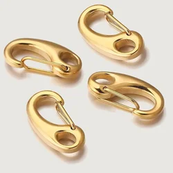 3pcs High Quality Stainless Steel Gold Plated Large D-shaped Lobster Clasp Carabiner Keychain Clasp DIY Jewelry Making Wholesale