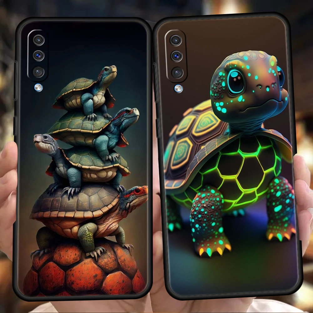 Cartoon Turtle Phone Case for Samsung Galaxy A24 A13 A53 A73 A33 A22 A12 A02 A03 A05 A70 A50 A10 A20 5G Silicone Cover Shell Bag