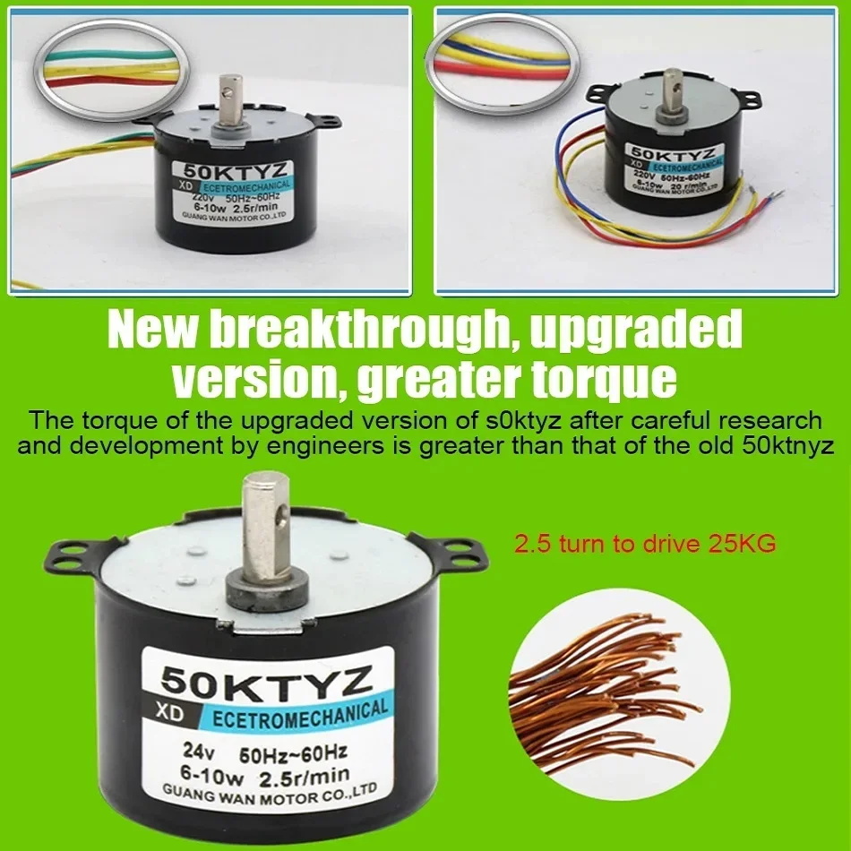 محرك متزامن بمغناطيس دائم تيار متردد ، مخفض السرعة ، معدن موجه ، محرك بطيء السرعة ، 50 كيلو تيز ، 1 دورة في الدقيقة ، 10000 دورة في الدقيقة