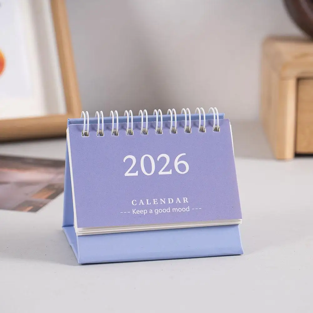 2026 Simple Style English Mini Desk Calendar Desktop Display Portable Calendar Desktop Decoration Handmade Diary