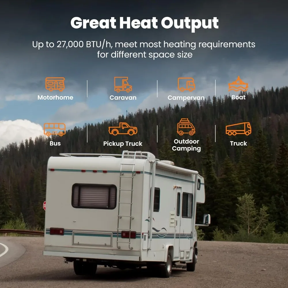 سخان ديزل maXpeedingrods 8KW 12V/24V، جهاز تحكم عن بعد للتطبيق، نمط الكل في واحد، مع بطارية أداة يبدأ بسرعة لشاحنات السيارات C