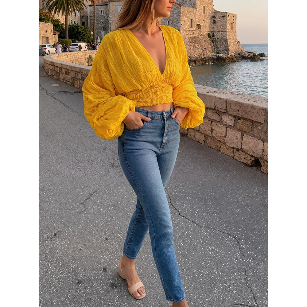 Summer Draped Chiffon Blouse Image 4