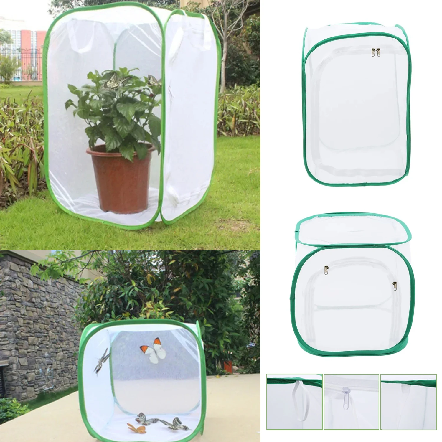 

1PC Collapsible Insect Cage Mesh Bird Butterfly Mantis Stick Grid Breeding Cricket Net Cloth Farm Cocoon Silkworm Hatch Cage 벌통