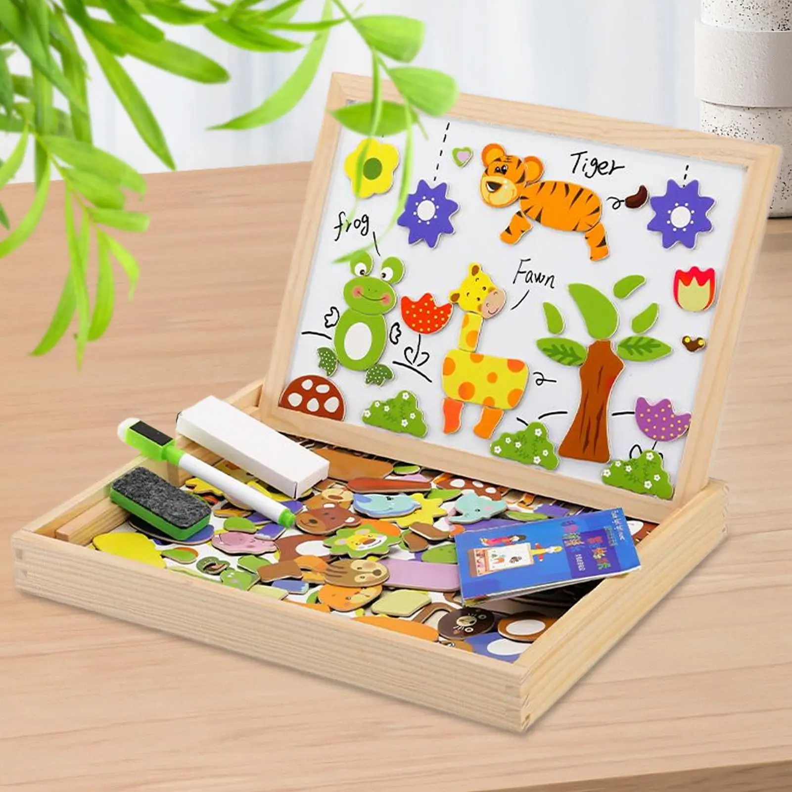Kids Magnet Board Wooden Magnetic Writing Board For Kids Educational Toy Drawing Game For Learning Tool Preschool Classroom