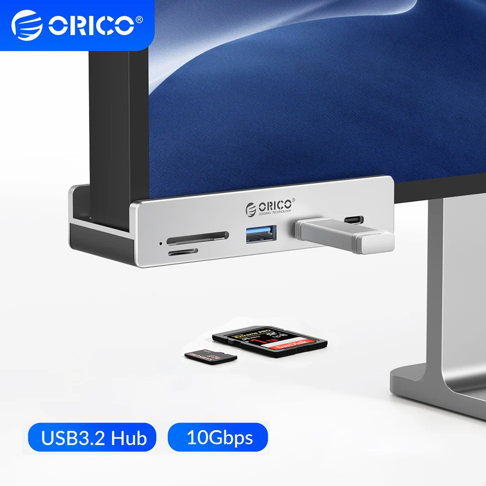 

ORICO USB 3.2 Hub Multi Port Type C 10Gbps Extend Dock SD TF Stand Memory Card Reader Multiple Adapter Splitter for PC Laptop