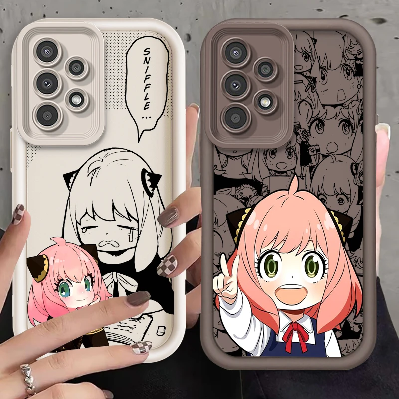 Anime Spy X Family Anya For Samsung A73 A71 A54 A53 A52 A51 A33 A32 A21S A14 A13 A12 A25 A04 A05 5G Eye Ladder Cover Phone Case