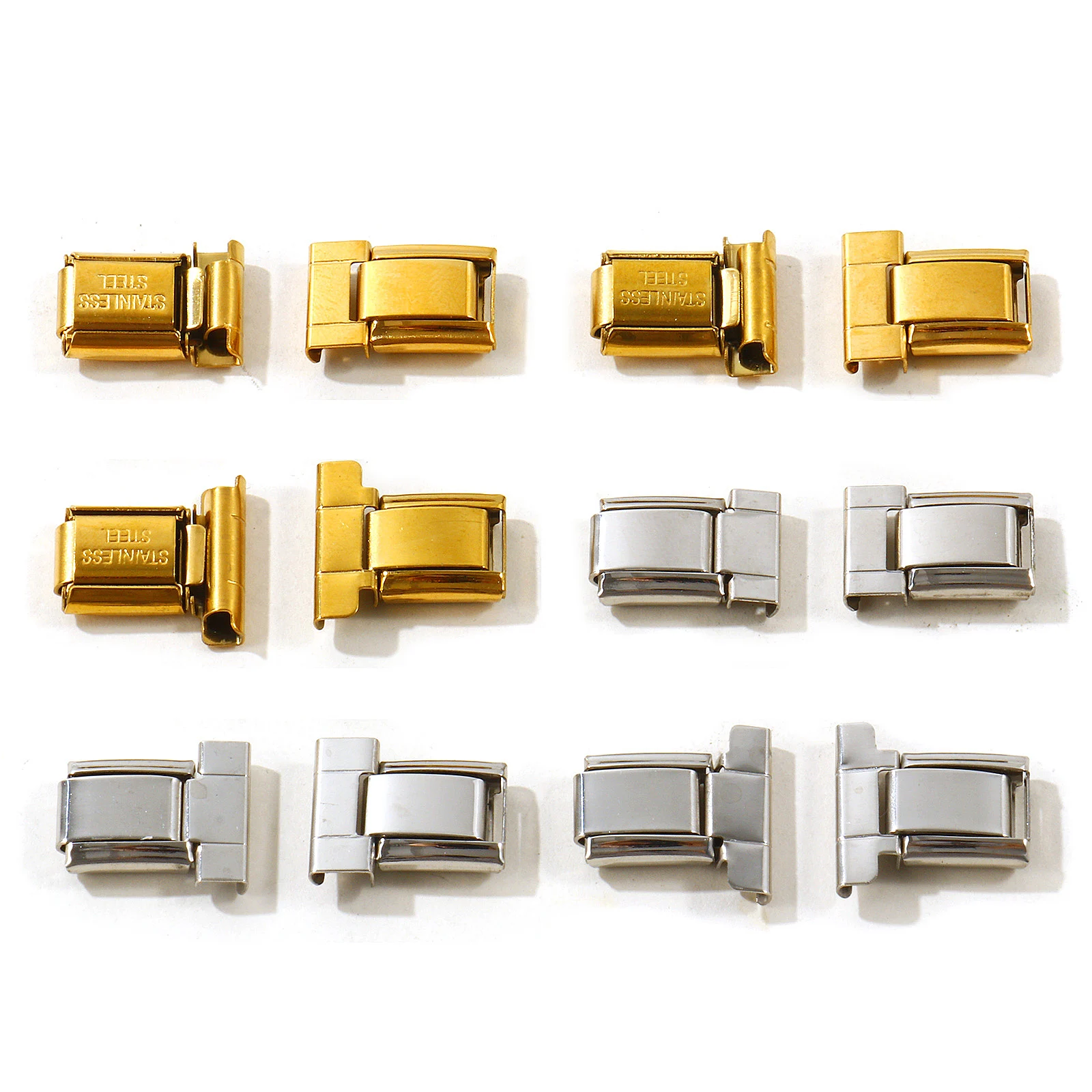 2 Pairs 304 Stainless Steel Italian Charm Multicolor Wrist Watch Adapter Connector Accessories DIY Bracelet Jewelry Wholesale