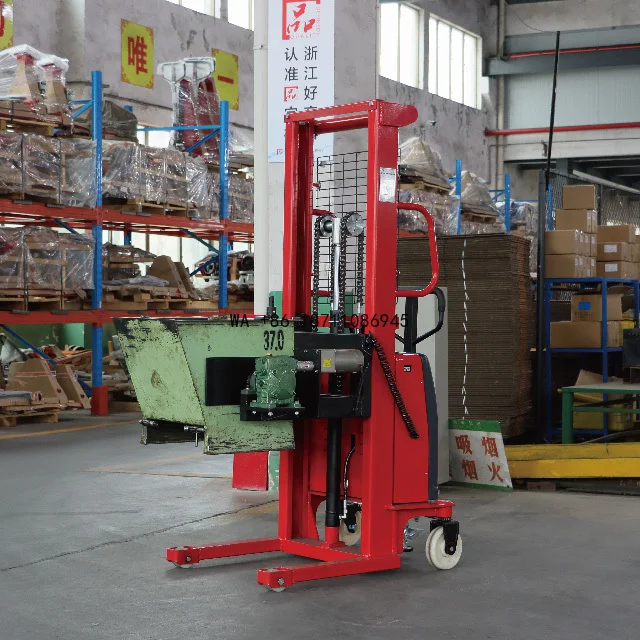 Semi Electric Stacker Unloading and Flipping Special Power Stacker Forklift
