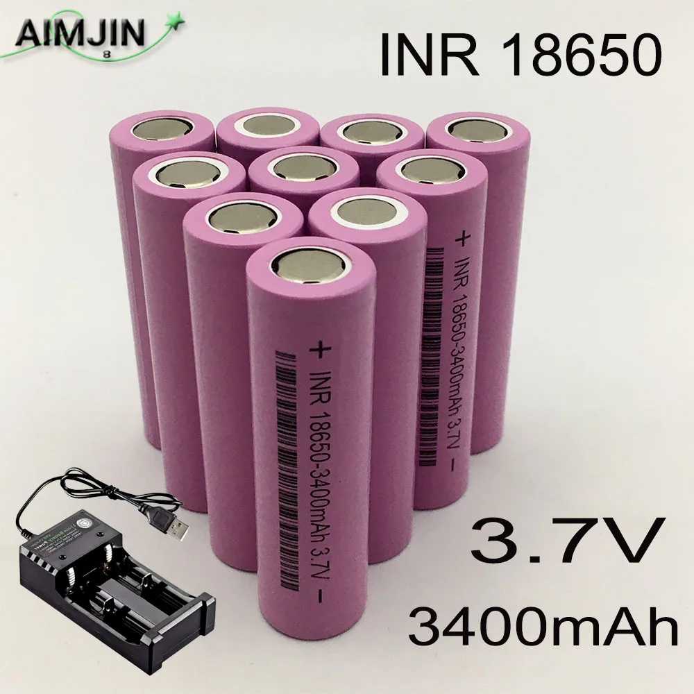 Actual capacit 100% Original 18650 3.7V 3400mAh Rechargeable Battery For Our 18650 Toys, Tools, 9 LED mini flashlight etc