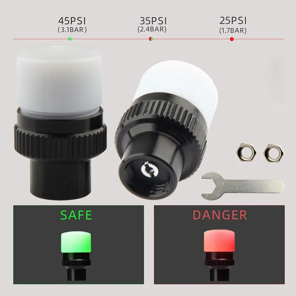 1pair E-bike Tire Pressure Monitor Sensor Lamp Tire Valve Core Detection Indicator Light Electric Bicycle Tyre Accessories