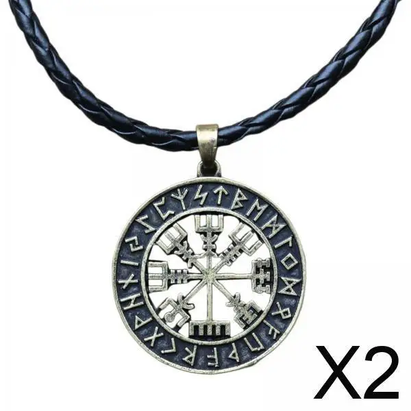 

Viking Amulet Necklace Nordic Compass Pendant Zinc Alloy Fashion Jewelry Classic Chain for Men Birthdays