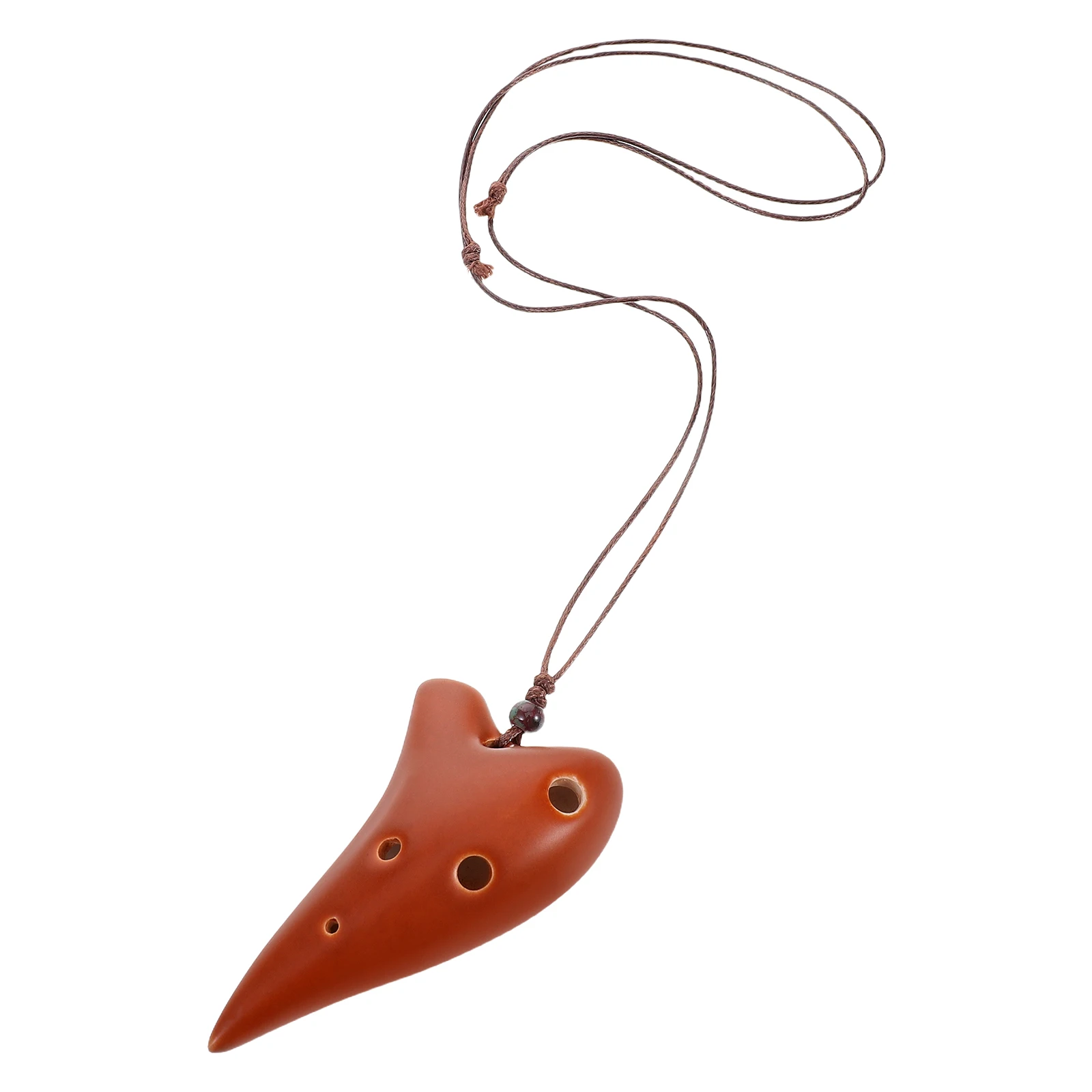 

Mini 6 Hole Ocarina Ceramic Coffee Color High Pitch Tune Portable Music Instrument Suitable for Beginners and Music Lovers