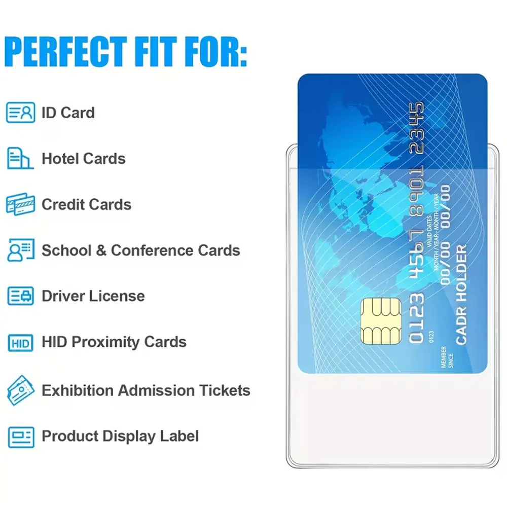 Multi-Card Protective Sleeves, Clear, Durável, PVC, Water-Resistant, Scratch-Proof, Safety Guard, Seu Crédito, ID, 20 Packs