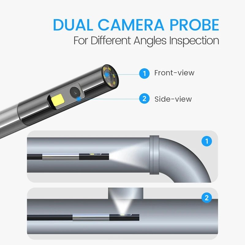 1080P Dual Camera Endoscope Inspection Camera With 5 Inch Monitor 5Mm Ultra-Slim Snake Camera Videoscope NTS500B Durable