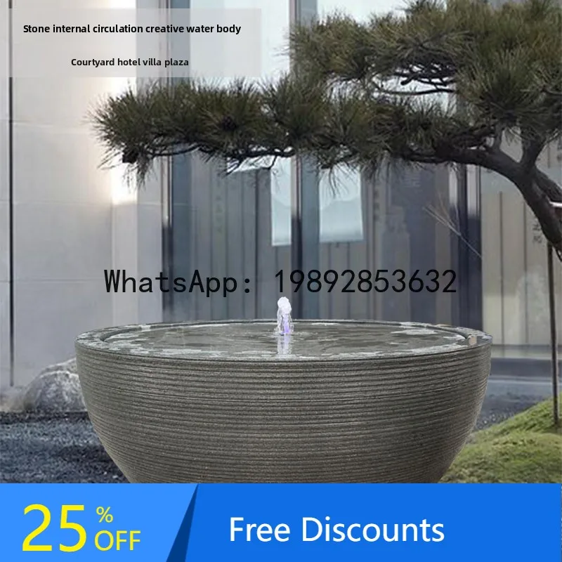 تشيكوسلوفاكيا النمط الياباني المشهد تدفق المياه حجر السلطانية فيلا فناء نافورة حجر النحت حديقة حوض حوض خزان الأسماك