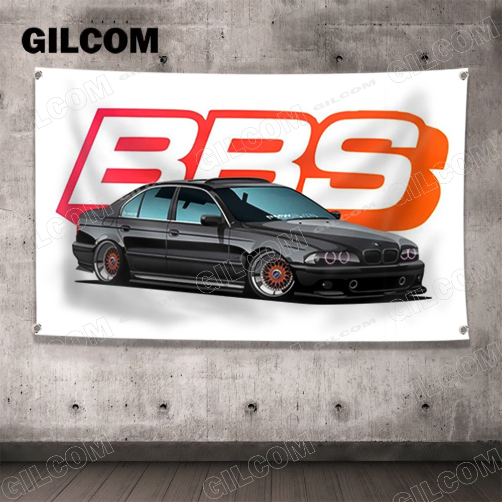 BBS Automotive Components Wheel Hub Flag Car Speed Competition Exercise Poster Advertise Logo Sport Outdoor Club  Banner