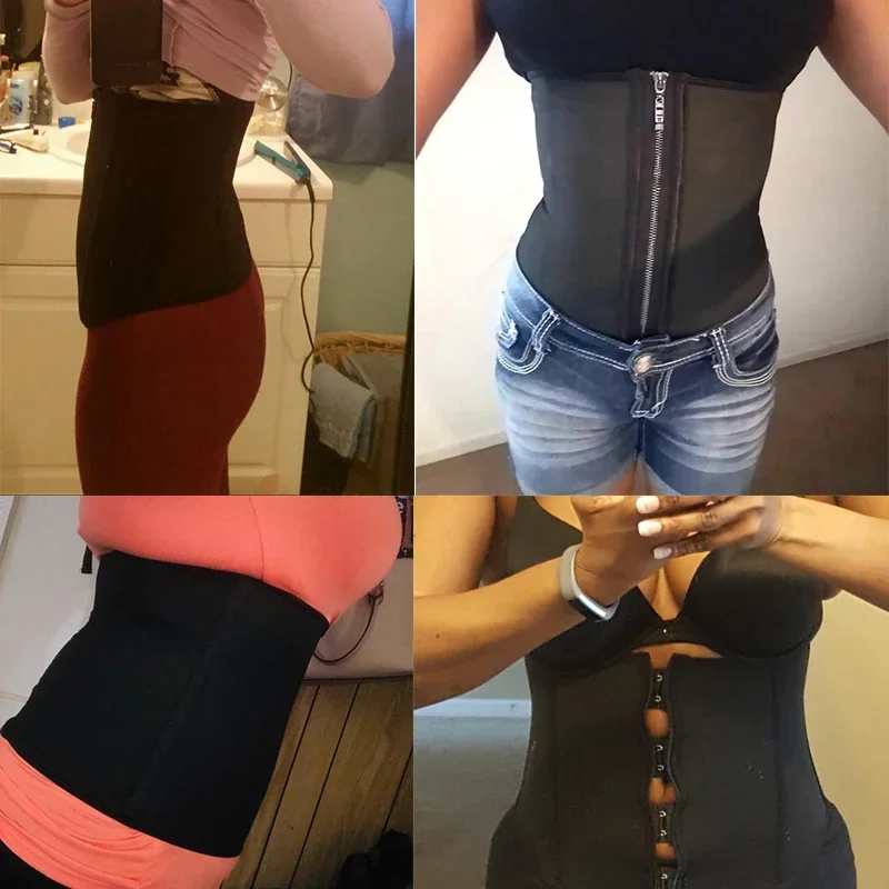 Women Waist Trainer Body Shaper Hook Zipper Bustiers Waist Cincher Gym Sauna Sweat Slimming Shapewear Girdles Compression Belts