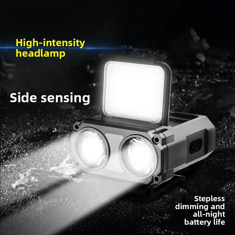 

New Multifunctional Six-in-one Hat Clip Light Outdoor Night Fishing Lighting Headlight Waving Sensor Headlight Red Light