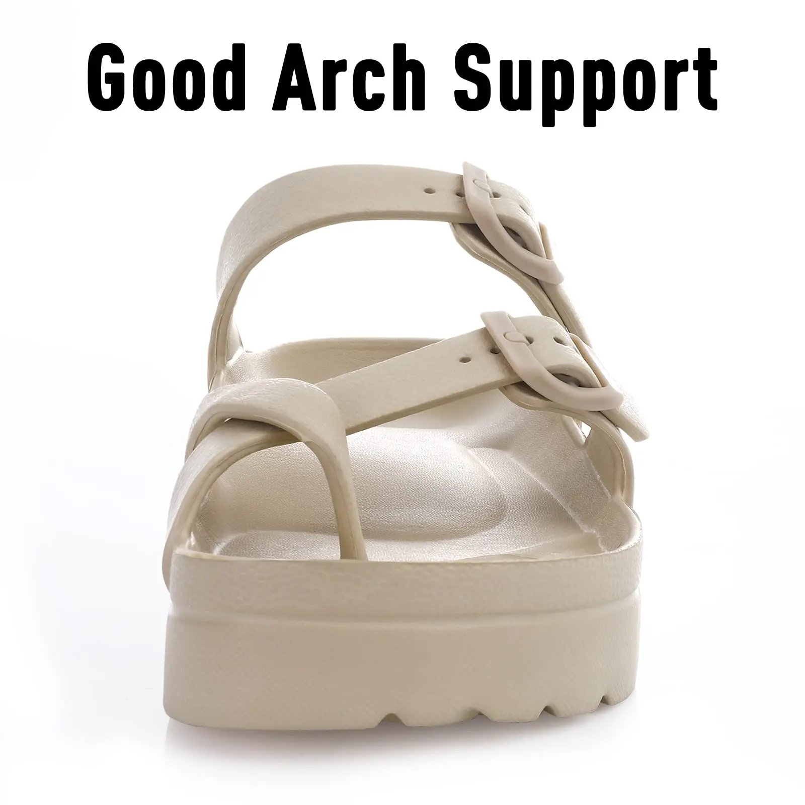 Eyriphy Women\'s Platform Sandals with Arch Support Thick Soles Adjustable Buckle Ultra Cushion Slippers Outdoor Women Sandals