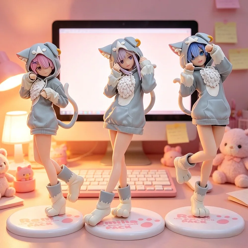 Figurines d'action Emilia Ram Rem, 8,27 pouces/21 cm, Anime Life in a different world from zero, figurines en PVC, modèle de collection, jouets, cadeau