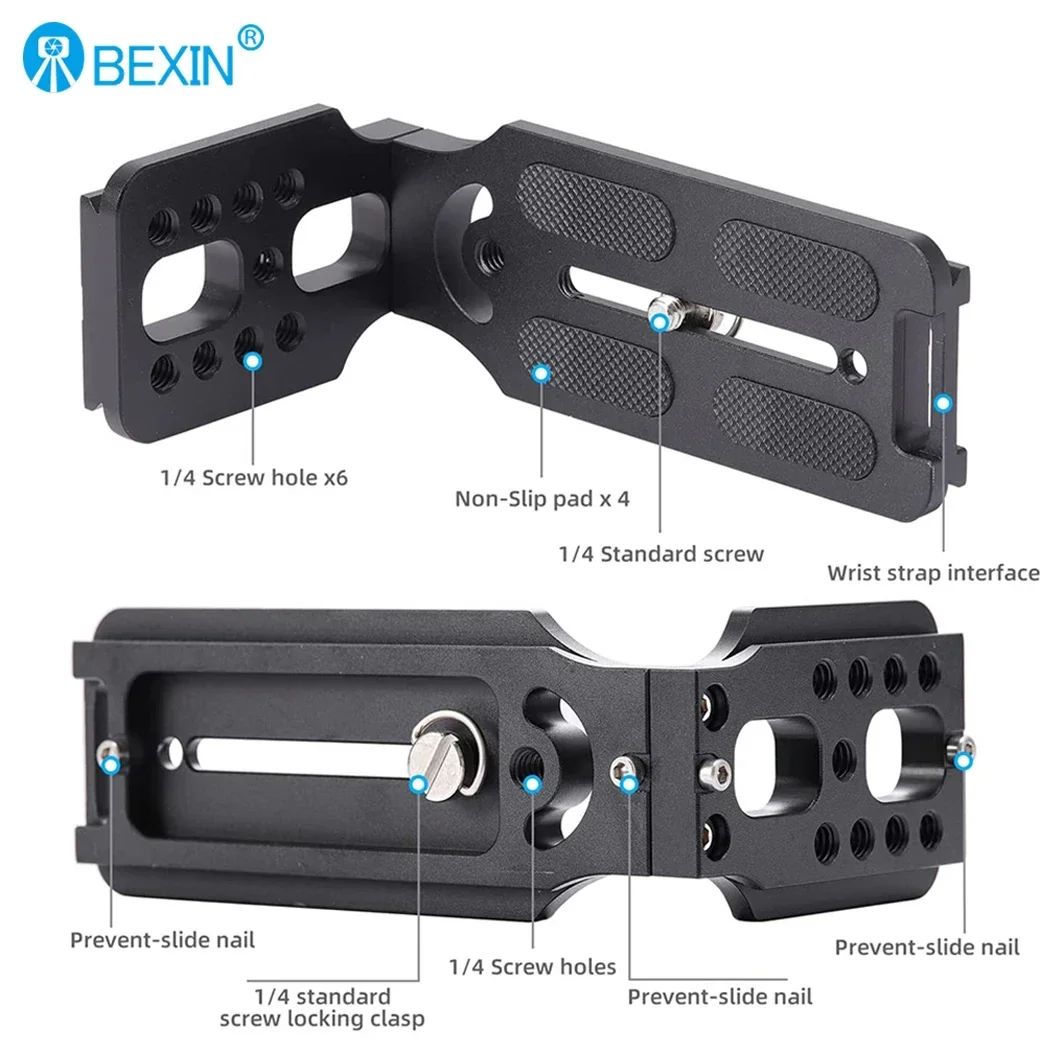 BEXIN Universal Camera L Bracket Shot Quick Release L Plate 1/4 Inch Screw Swiss Vertical Video Compatible Nikon Canon Sony Fuji