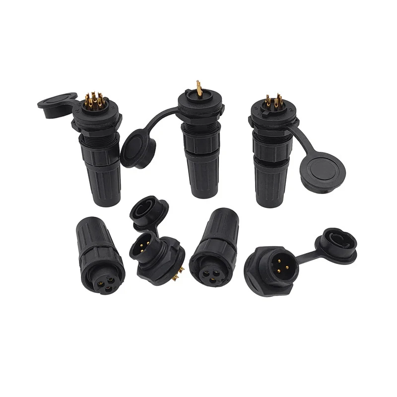 

5pcs Waterproof connector plastic aviation plug socket IP67 PY07 Z108 butt connector 2pin 3pin 4pin 5pin 6pin 7pin 8pins